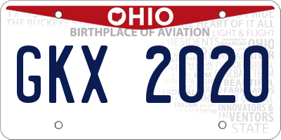 OH license plate GKX2020
