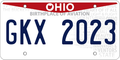 OH license plate GKX2023
