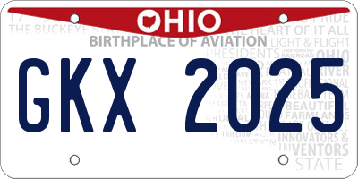 OH license plate GKX2025