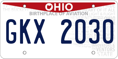 OH license plate GKX2030