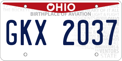 OH license plate GKX2037