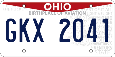 OH license plate GKX2041