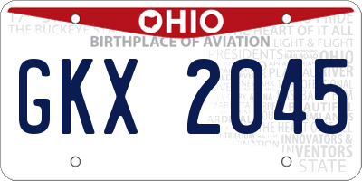 OH license plate GKX2045