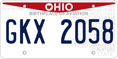 OH license plate GKX2058