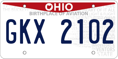 OH license plate GKX2102