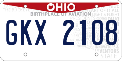 OH license plate GKX2108