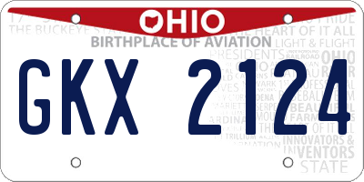 OH license plate GKX2124