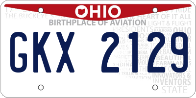 OH license plate GKX2129