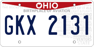 OH license plate GKX2131
