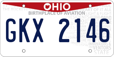 OH license plate GKX2146