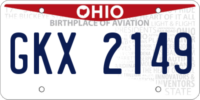 OH license plate GKX2149