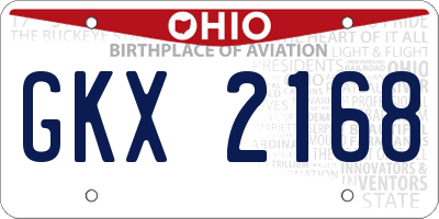 OH license plate GKX2168