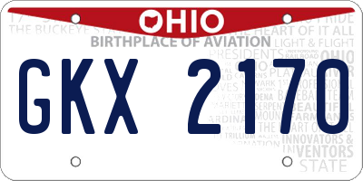 OH license plate GKX2170
