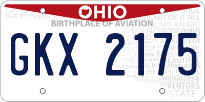 OH license plate GKX2175