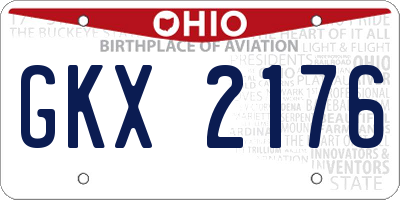 OH license plate GKX2176