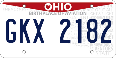 OH license plate GKX2182