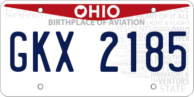 OH license plate GKX2185