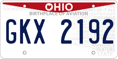 OH license plate GKX2192