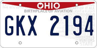 OH license plate GKX2194