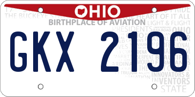 OH license plate GKX2196