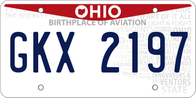 OH license plate GKX2197