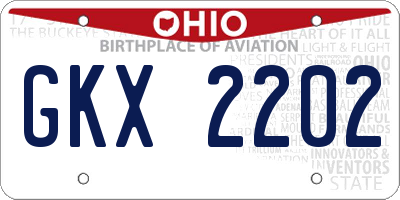 OH license plate GKX2202