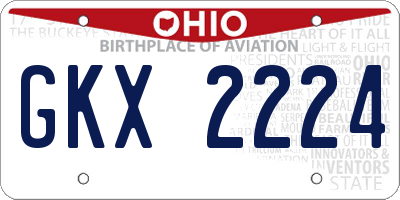OH license plate GKX2224