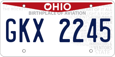 OH license plate GKX2245