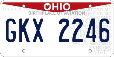OH license plate GKX2246