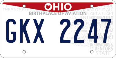OH license plate GKX2247