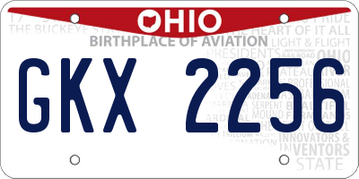 OH license plate GKX2256