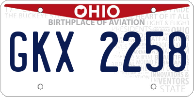 OH license plate GKX2258