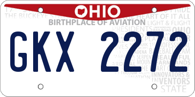 OH license plate GKX2272