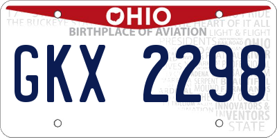 OH license plate GKX2298