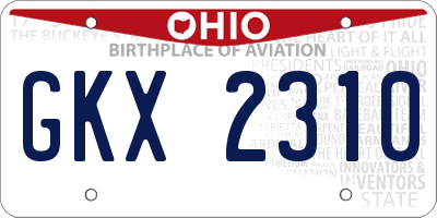 OH license plate GKX2310