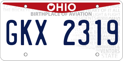 OH license plate GKX2319
