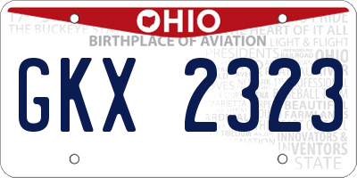OH license plate GKX2323