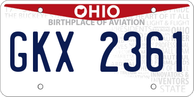 OH license plate GKX2361