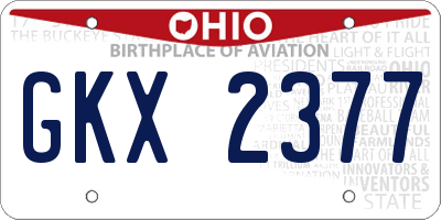 OH license plate GKX2377