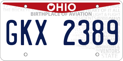 OH license plate GKX2389
