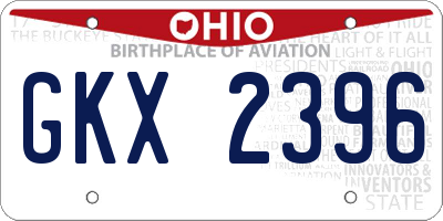 OH license plate GKX2396