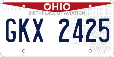OH license plate GKX2425