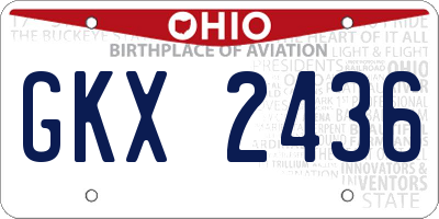 OH license plate GKX2436