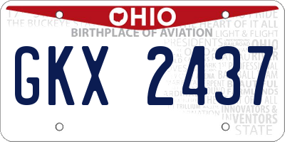 OH license plate GKX2437