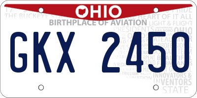 OH license plate GKX2450