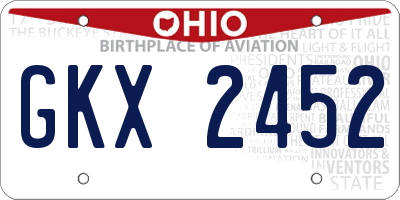 OH license plate GKX2452