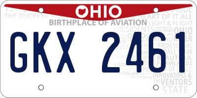 OH license plate GKX2461