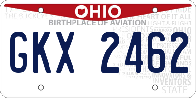 OH license plate GKX2462