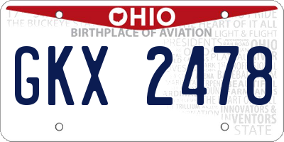 OH license plate GKX2478