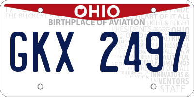 OH license plate GKX2497